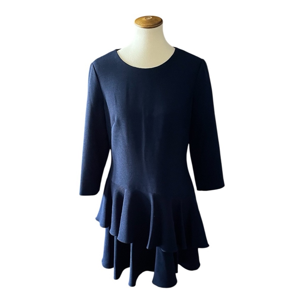 #201, Eliza J Navy Blue Ruffle Dress, size 12